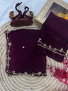 Fatima Soft Fandy Satin With Beautiful Khatli Cut Sarees Wholesale Price In Surat
